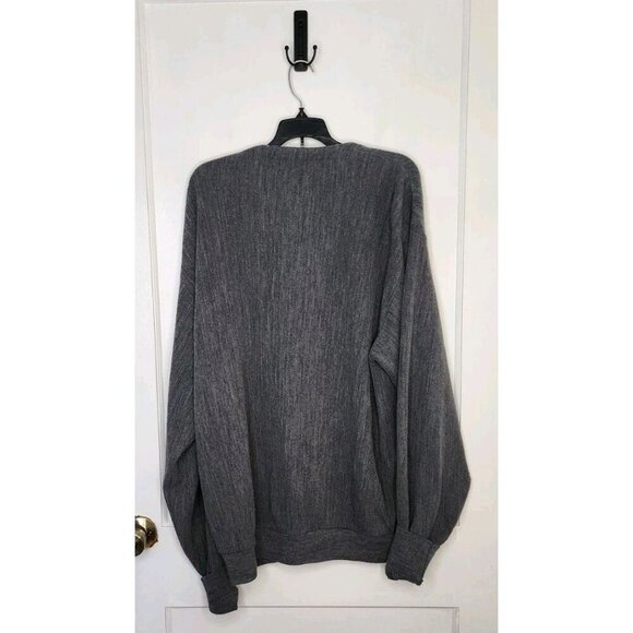 Vintage Izod Cardigan Sweater Mens 2XLT Gray USA Made Classic Grandpa Preppy - Picture 2 of 5